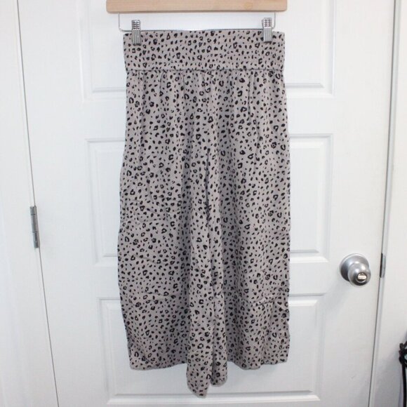 Aritzia Sunday Best Pull On Crop Wide Leg Animal Print Gray Black XXS - Picture 2 of 3